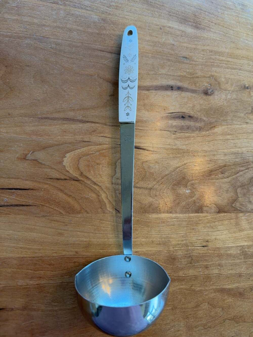 Vintage Ekco Flint Stainless Steel Floral Pattern Soup‎ Ladle